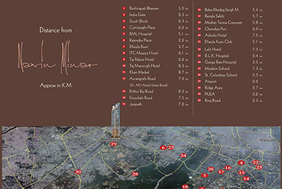 Raheja Leela Sky Villas New Delhi Location Map